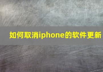 如何取消iphone的软件更新