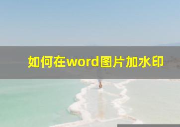 如何在word图片加水印