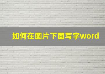 如何在图片下面写字word