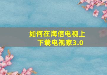 如何在海信电视上下载电视家3.0