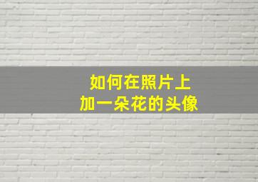 如何在照片上加一朵花的头像