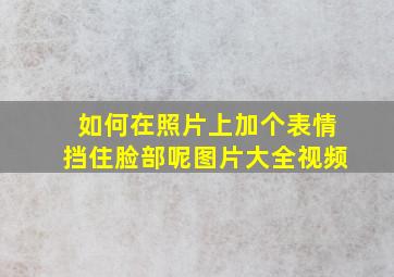 如何在照片上加个表情挡住脸部呢图片大全视频