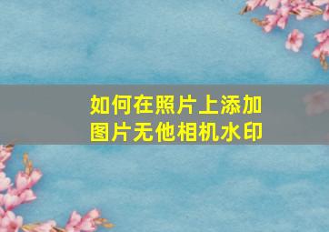 如何在照片上添加图片无他相机水印