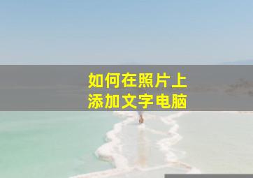 如何在照片上添加文字电脑