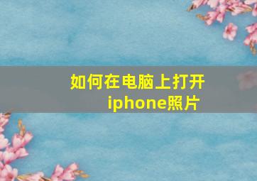 如何在电脑上打开iphone照片