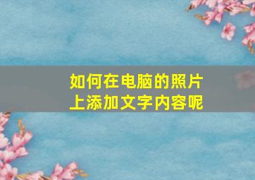 如何在电脑的照片上添加文字内容呢