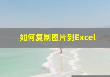 如何复制图片到Excel