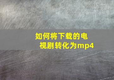 如何将下载的电视剧转化为mp4