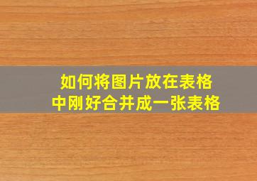 如何将图片放在表格中刚好合并成一张表格