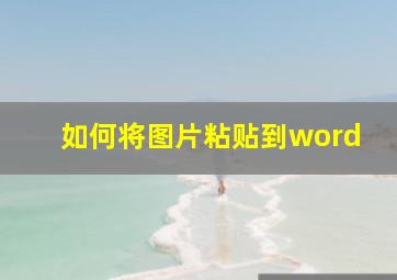 如何将图片粘贴到word