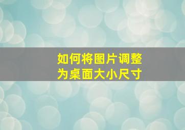 如何将图片调整为桌面大小尺寸