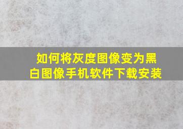 如何将灰度图像变为黑白图像手机软件下载安装