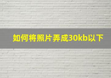 如何将照片弄成30kb以下