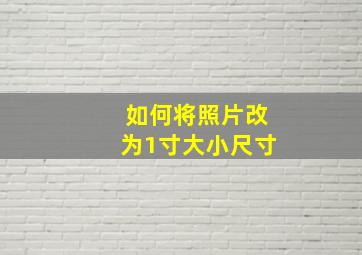 如何将照片改为1寸大小尺寸