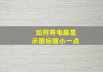 如何将电脑显示图标缩小一点