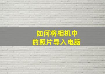 如何将相机中的照片导入电脑