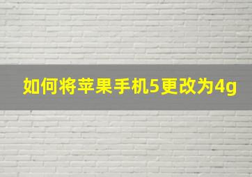 如何将苹果手机5更改为4g