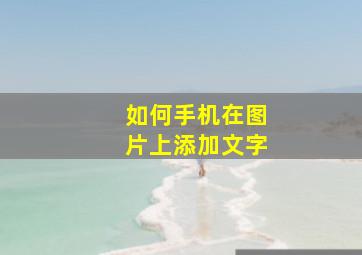 如何手机在图片上添加文字