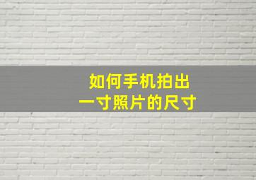 如何手机拍出一寸照片的尺寸