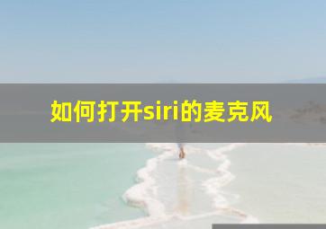 如何打开siri的麦克风