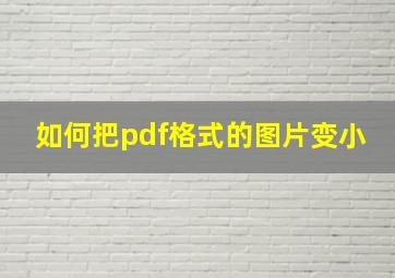 如何把pdf格式的图片变小