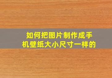 如何把图片制作成手机壁纸大小尺寸一样的