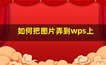 如何把图片弄到wps上