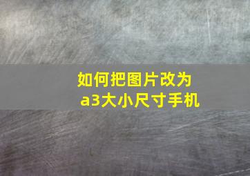 如何把图片改为a3大小尺寸手机