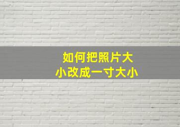 如何把照片大小改成一寸大小