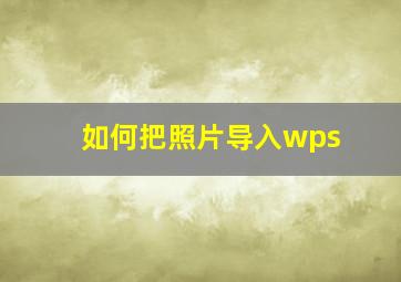 如何把照片导入wps