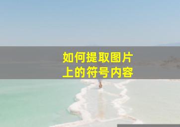 如何提取图片上的符号内容