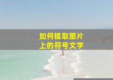 如何提取图片上的符号文字