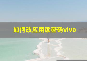 如何改应用锁密码vivo