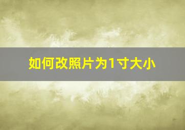 如何改照片为1寸大小