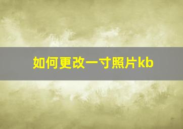 如何更改一寸照片kb