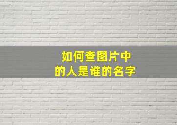 如何查图片中的人是谁的名字