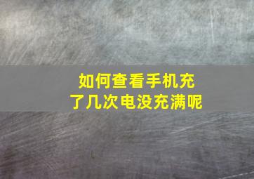 如何查看手机充了几次电没充满呢