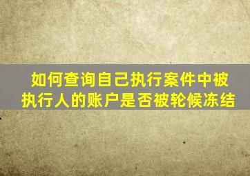 如何查询自己执行案件中被执行人的账户是否被轮候冻结