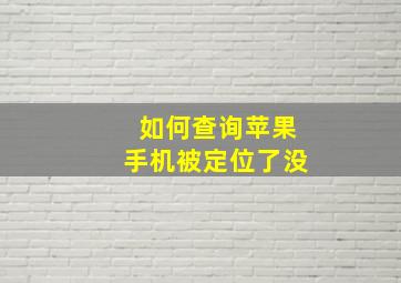 如何查询苹果手机被定位了没