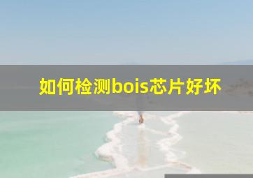 如何检测bois芯片好坏