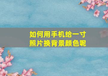 如何用手机给一寸照片换背景颜色呢