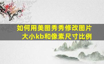 如何用美图秀秀修改图片大小kb和像素尺寸比例