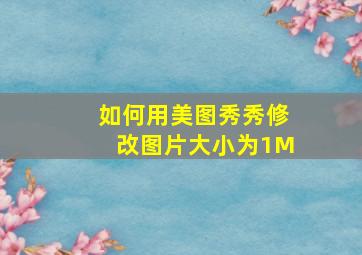 如何用美图秀秀修改图片大小为1M