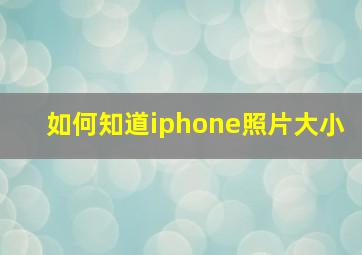 如何知道iphone照片大小