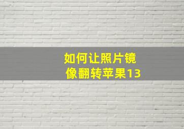 如何让照片镜像翻转苹果13