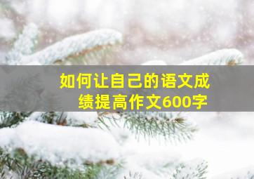 如何让自己的语文成绩提高作文600字