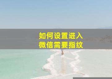 如何设置进入微信需要指纹