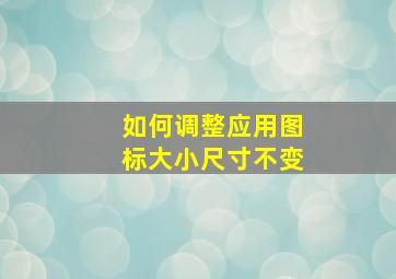 如何调整应用图标大小尺寸不变