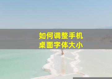 如何调整手机桌面字体大小