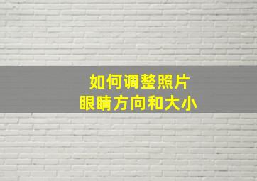 如何调整照片眼睛方向和大小